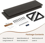 Axeman Black Floating Shelves for Wall | 24 Inch Floating Shelves Set of 2 | 24W x 8D Rustic Wood Shelves for Bathroom Kitche