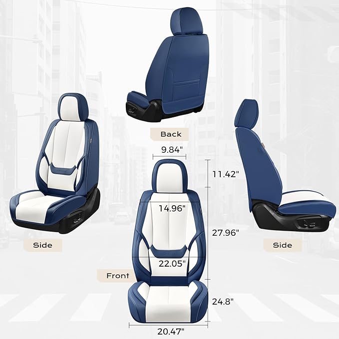 Coverado Seat Covers, Car Seat Covers Front Seats, Leather Seat Covers for Cars, Car Seat Protector Waterproof, Car Seat Cush