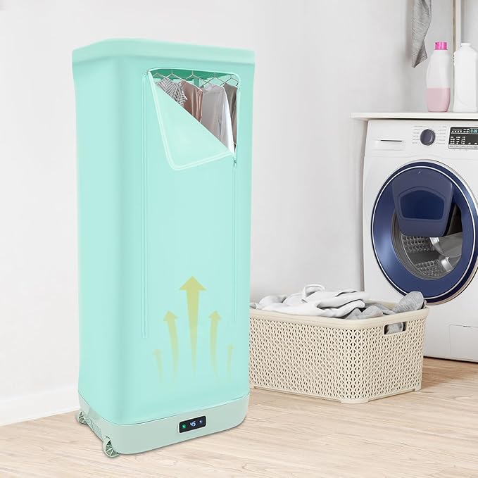 Folding Portable Clothes Dryer Automatic Ironing Machine Household Mini Quick Drying Dryer Clothes Wringer, Wardrobe Dryer wi