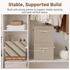 StorageWorks Storage Boxes with Lid, Collapsible Storage Bins with Handles, Stackable Closet Organizers for Shelves, and Bedr
