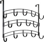 LYNK Professional® Home™ Over Door Hooks Rack - 14 Hook Over Door Hanger - Over Door Towel Rack - Hanging Towels or Clothes -