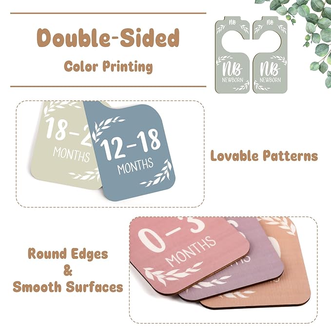 Wooden Baby Closet Dividers for Baby Clothes Organizer,Colorful Baby Closet Organizer For Nursery Decor,Baby Clothes Dividers