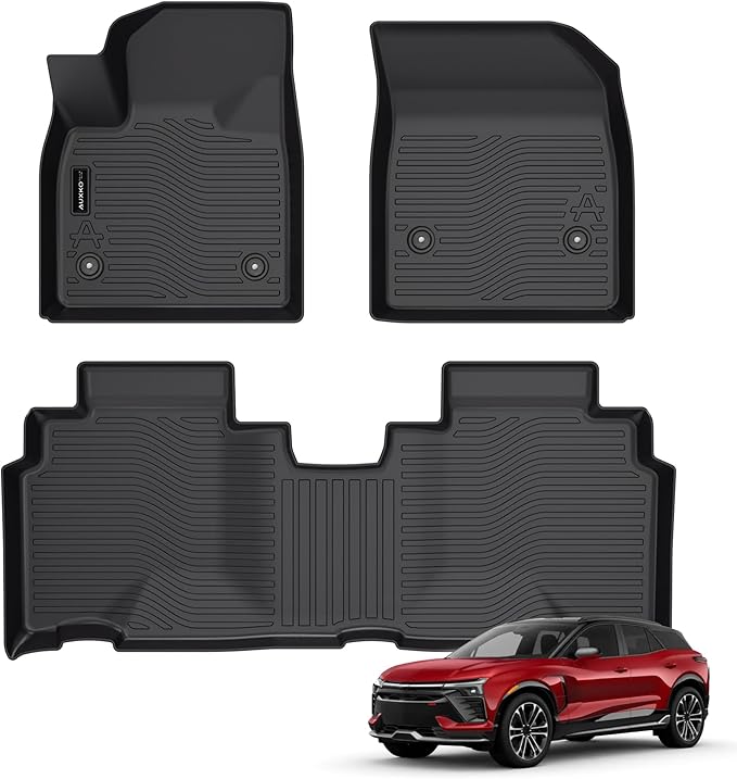 Auxko All Weather Floor Mats Fit for 2026 2025 2024 Chevrolet Chevy Blazer EV TPE Rubber Liners Blazer EV Accessories Set All Season Guard Odorless Anti-Slip Floor Mats
