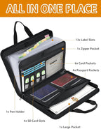 onvvippiv Important Document Organizer Folio Accordion File Organizer Fireproof Expanding File Folder Storage Box with Zipper