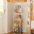 Hayexiha Tall Purse Organizer for Women with Purse Hanger, Floor-Standing Purse Rack Stand for Purse Storage, Narrow & High-C
