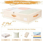 Criusia Under Bed Storage Bins with Clear PVC Lids – 2 Pack Large Underbed Organizers with Heavy-Duty Handles, Reinforced wit