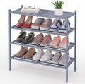 Smiry Bamboo Shoe Rack 4-Tier, Stackable Wooden Shoe Organizer for Entryway & Closet, Free Standing Wood Shoe Storage Shelf f