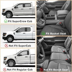 KUST Floor Mats for 2015-2026 Ford F-150/F150 Lightning SuperCrew Cab (Only for Rear Seat Without Under-Seat Fold Flat Storage), All Weather Car Mats for F150 Accessories TPE Rubber Raised Edge