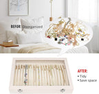 Vicoter Velvet Necklace Display Jewelry Tray 20 Hook Necklace Tray Necklace Pendant Jewelry Tray for Women and Girls
