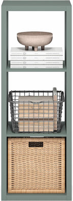 Furinno Cubicle Book Shelf, 3-Cube Bookshelf, Extra Thick Frame Horizontally & Vertically Reversible Bookcase with Open Back,