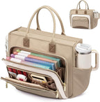 LOVEVOOK Teacher Tote Bag for Women,Laptop bag with Large Cup Holder,Work bag with Accordion File Organizer Pocket,Multi-Pock