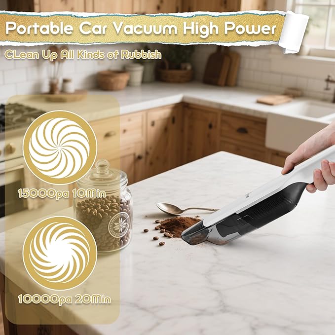 Handheld Vacuum Cordless,Dust Busters Cordless with Storage Dock,15KPA High Power Portable Vacuum Vordless,USB Quick Charge,M
