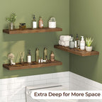 Fun Memories Floating Shelves for Wall 30 Inch Set of 3, Farmhouse Floating Shelves with Invisible Heavy Duty Bracket, 10 Inc