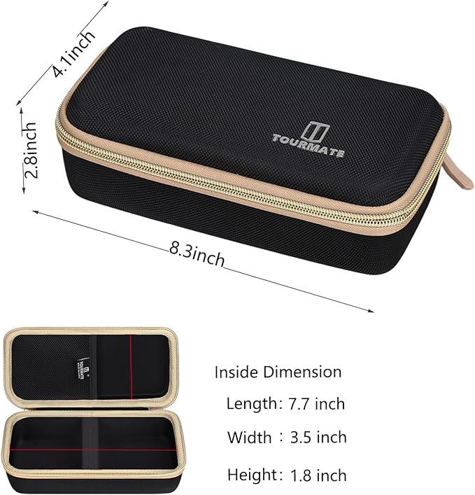 Hard Storage Case for Tire Pressure Gauge, Portable Oxford Cloth Storage Box - 100 PSI (Only Case) (Black & Gold)