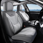 Coverado Car Seat Covers Full Set, Front Seat Covers with Lumbar Support and Back Seat Cover Waterproof Leather Automotive Se
