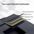 Universal Foldable Car Backseat Organizer with Table Tray, Car Seat Back Protector with Touch Screen Phone Holder, Premium Leather Kick Mats with Storage Pockets Tissue Holder (Black)