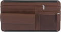 X AUTOHAUX Brown Universal Car Sun Visor Organizer Sunglasses Case Storage Pocket Hook and Loop Tape ABS PU Leather for SUV RV Truck