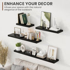 72 Inch Floating Shelves, 8 Inch Deep Floating Shelves for Wall, Hanging Shelf with Invisible Brackets, Deep Shelves for Bath