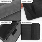 Sun Visor Organizer, Multi-Pocket Auto Visor Organizer for Car, SUV and Truck, Card Holder Glasses Holder for Car Interior Accessories Car Organizers And Storage, Gray