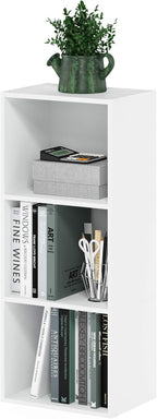 Furinno LUDER Book Shelf, 3-Cube Bookshelf, Bookcase with Open Shelves, 9.3 x 12 x 31.5, Easy Assembly, for Living Room, Bedr