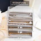 YUFONG Necklace Holder Organizer, Dustproof Necklace Box Velvet Necklace Organizer Box with Lid Clear Acrylic Dustproof Stack