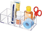 iDesign Divided Bathroom Vanity Organizer, 7" x 3" x 2", Set of 2Clear