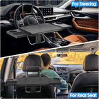 Large Car Steering Wheel Tray Back Seat Headrest Steering Wheel with Phone Holder Desk Food Table for Eating Food Drink and