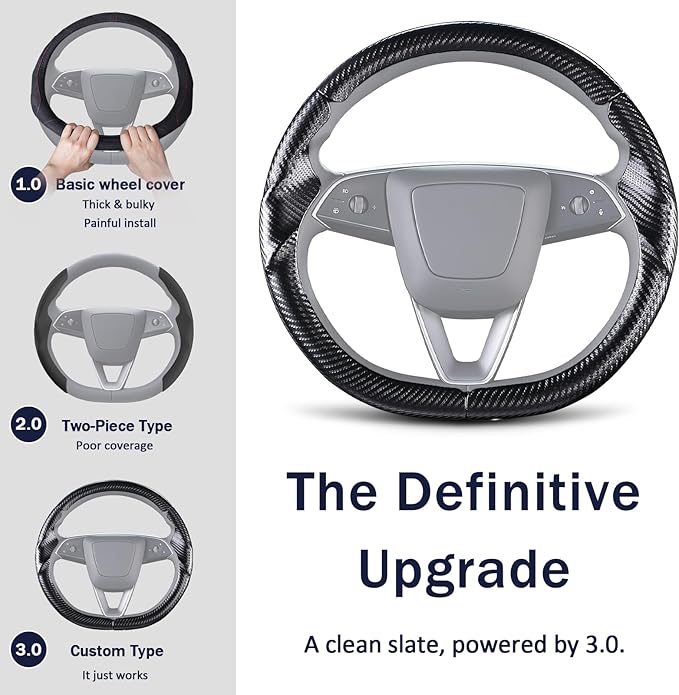 Steering Wheel Cover for Tesla Model Y Juniper (2025- Present) Model 3 Highland (2024- Present), Steering Wheel Accessories for Tesla Model Y Juniper / 3 Highland