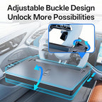 Large Car Steering Wheel Desk with Retractable Tray, Car Steering Wheel Tray Laptop Mount for Eating Food Drink and Writing Work, Fits for Most Cars (Black)