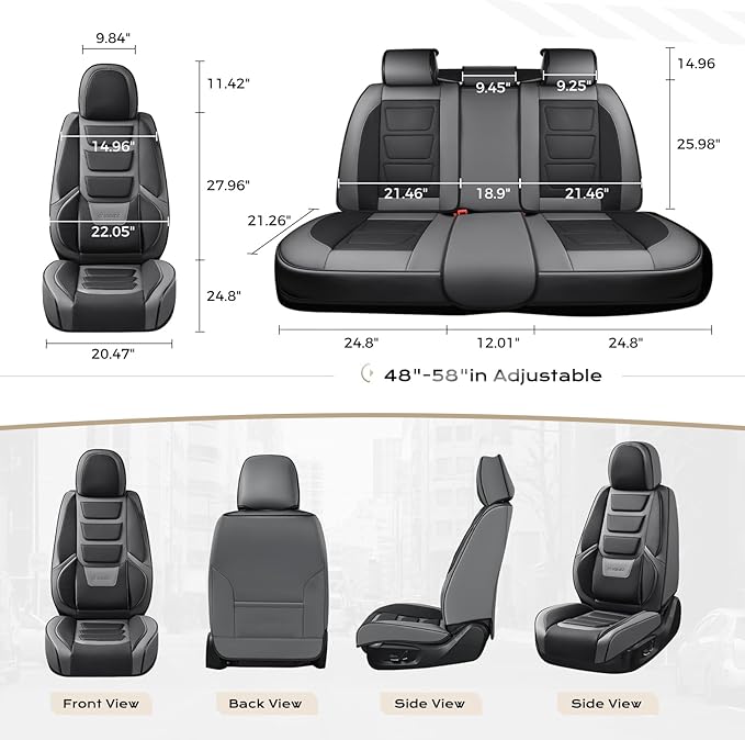 Coverado Car Seat Covers, Front Covers for Cars, Car Seat Cover Front Seats, Automotive Seat Cover, Waterproof, Leather Car S