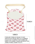Car Trash Can, Durable Hanging Car Trash Garbage Bag, Cute Automotive Garbage Cans Organizer, Cute Pink Strawberry Bow