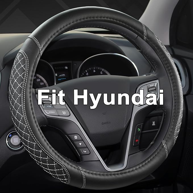 West Llama Customized Auto Car Steering Wheel Cover for Hyundai,Tucson,Sonata,Elantra,Santa Fe,Genesis,Sonata Hybrid,Azera,Ve
