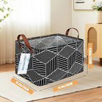 LANGYASHAN Rectangular Storage Bin Collapse Canvas Fabric Cartoon Storage Basket with Handles for Organizing Home Kitchen Boy