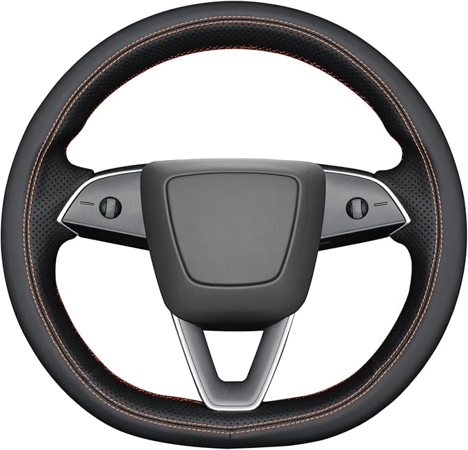MEWANT DIY Stitching 3D Style Steering Wheel Cover Wrap for Tesla Model 3 Highland 2023-2025/Model Y 2025 Highland for Tesla Model 3/Model Y Accessories(3D Style)