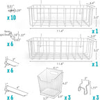 Pegboard Hooks Organizers - Peg Board Baskets Clear Cups Multiple Hangers 33 Pack - Display Shelving Tool Organizer Set for C