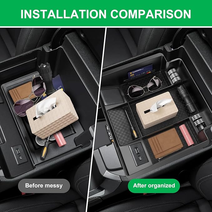 Center Console Organizer for 23-25 Chevy Silverado & GMC Sierra 1500, Refreshed 22-25 Silverado/Sierra 1500 Models, 24-25 Silverado/Sierra 2500HD 3500HD(Full Console w/Bucket Seats ONLY)
