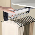 Pull Out Valet Rods for Closets, Clothes Hanger Rail Slide Out Adjustable Heavy Duty Stainless Steel Clothes Storage Hanger R