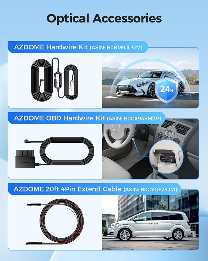 AZDOME GS63H Pro 2CH Dash Cam 4K with Super Night Vision & ADAS 24H Parking Mode - 4K Dual Dash Cam - Built-in WiFi - GPS Tra