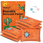 120 Gram (6 Pack) Color-Indicating Desiccant Packs for Storage, Rechargeable Silica Gel Packets, Moisture Absorbers for Stora