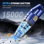 Handheld Vacuum Cordless, 15000PA Powerful Suction Car Vacuum Cleaner Lightweight with Multi Accessories, Hand held Vacuum Cl