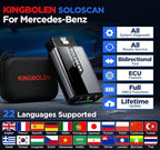 KINGBOLEN SOLOSCAN Bluetooth OBD2 Scanner for Mercedes-Benz MB (A/C/E/S/G/More), Maybach Bidirectional Scan Tool, All System