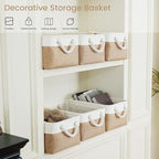 Storage Baskets for Shelves 13.8x9.8x6.7 Inch, Foldable Fabric Storage Bins with Handles, Small Storage Baskets for Organizin