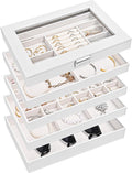 ProCase 5 Layers Stackable Jewelry Tray Box, Stackers Jewelry Trays for Dresser Drawer Storage, Jewelry Organizer Case with L