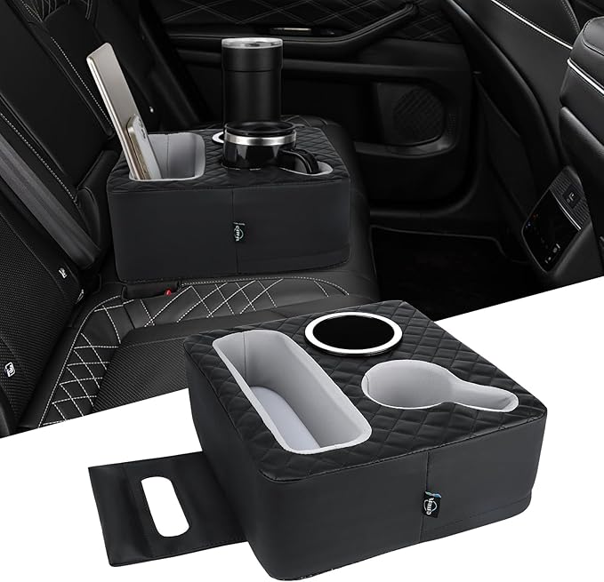 Car Cup Holder, Back Seat Car Organizer, Truck Bed Organizer, Couch Cup Holder Expander for Sofa Bed, Boat Tray, Organizer Holds Drinks, Snacks, Cell, Phone for Boat Sofa Truck