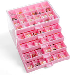 YUFONG Earring Storage Box Organizer, Acrylic Jewelry Storage Box Holder 5 Drawers Transparent Jewelry Display Stand with 120