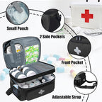 GDNasist Medicine Storage Bag, Medical Bag Pill Bottle Organizer for Emergency, Medicine Box Empty with Small Portable Pouch,
