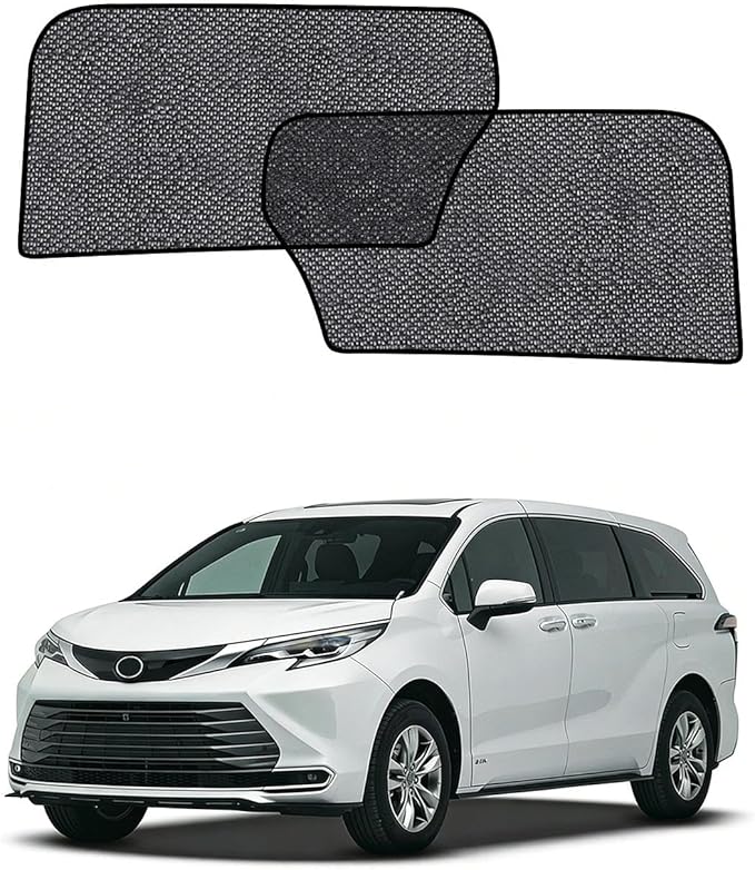 Car Window Shades for Toyota Sienna(2021-2025), 2-Pack Rear Window Sun Shades for Baby – Breathable Mesh, UV & Heat Blocker, Privacy Protection for Camping, Travel, Sleep & Nursing