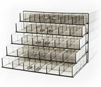 Clear Grey Acrylic Jewelry Storage Box, Earring Jewelry Organizer with 5 Drawers, 5-Layer Jewelry Box for Women, Earring Disp