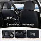 Coverado Car Seat Covers Full Set, Seat Covers for Cars, Front Seat Covers and Back Seat Cover Waterproof Leather Automotive 