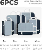 Percover Compression Packing Cubes 6-Piece Set, Packing Cubes Compression for Travel with Multi-Size Organization, Travel Org